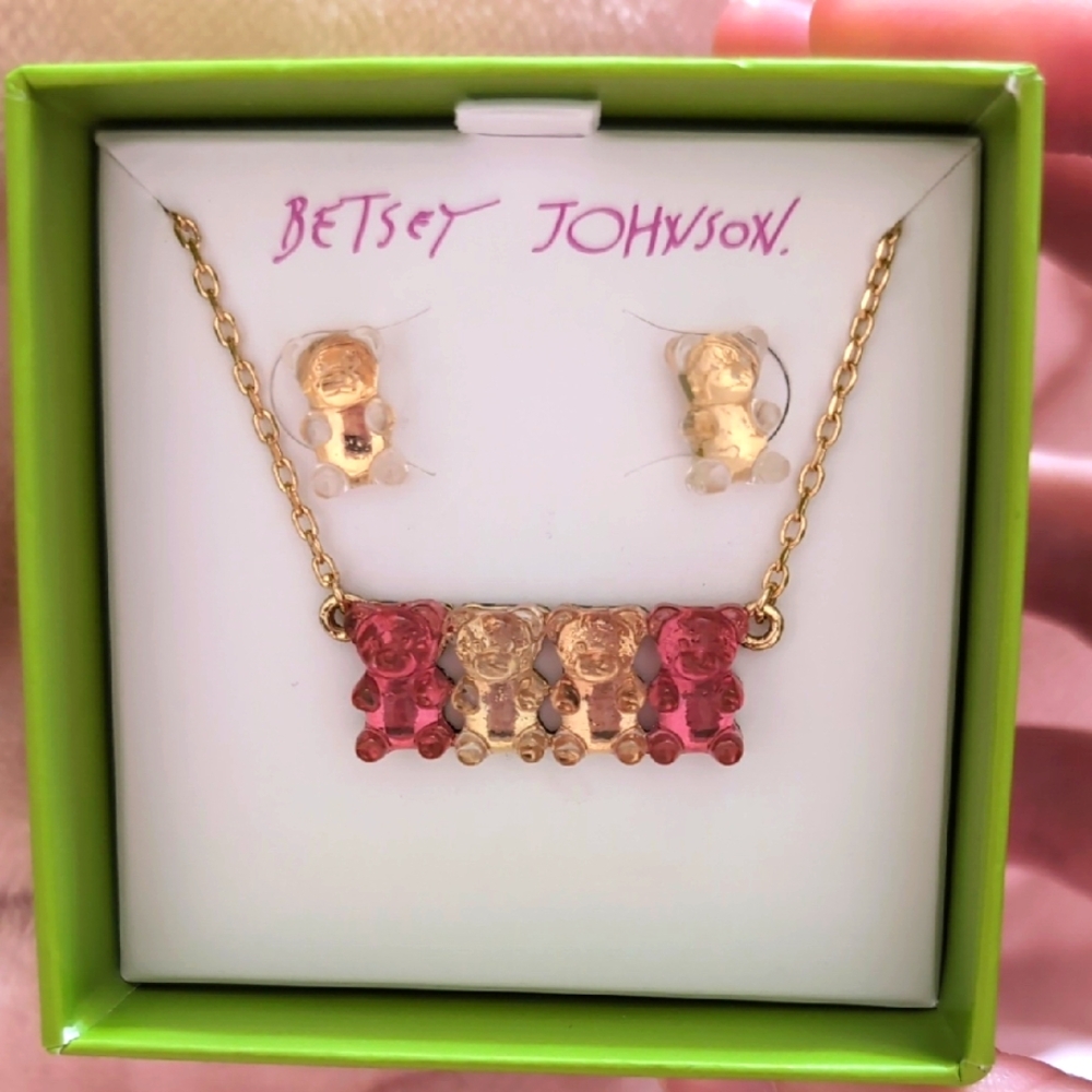 Betsey Johnson Gold and Pink Earrings